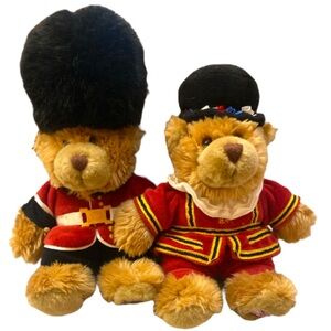 2 Vintage Keel Toys Teddy Bears Harrods Royal Guard & Beefeater UK Plush